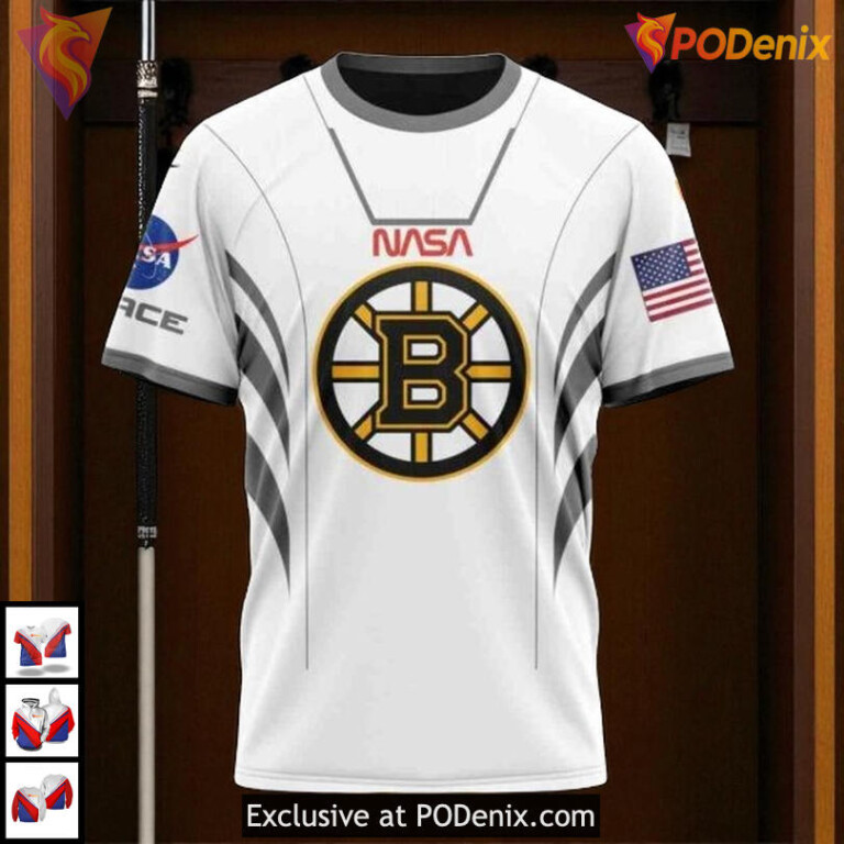 Space Force NASA Astronaut NHL Boston Bruins Hoodie 3D Personalized - 2