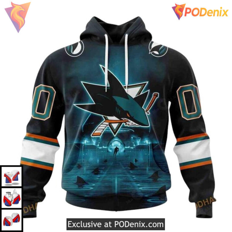 Special Artwork Edition Personalized San Jose Sharks All Over Print Hoodie