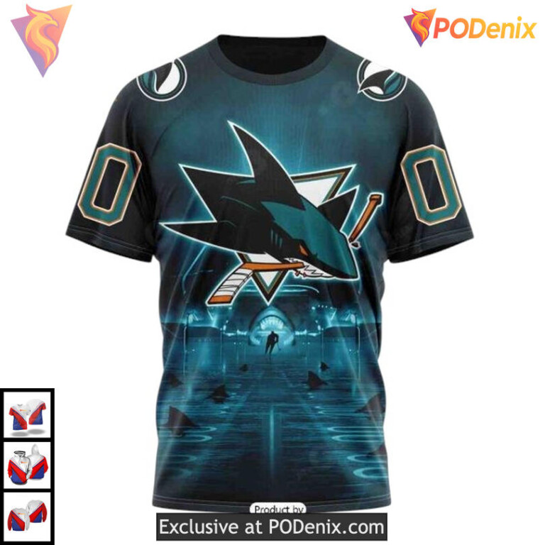 Special Artwork Edition Personalized San Jose Sharks All Over Print Hoodie - 2