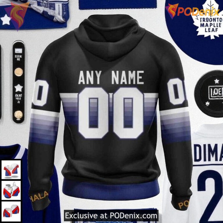 Special Black Gradient Toronto Maple Leafs All Over Print Hoodie, NHL Apparel - 1