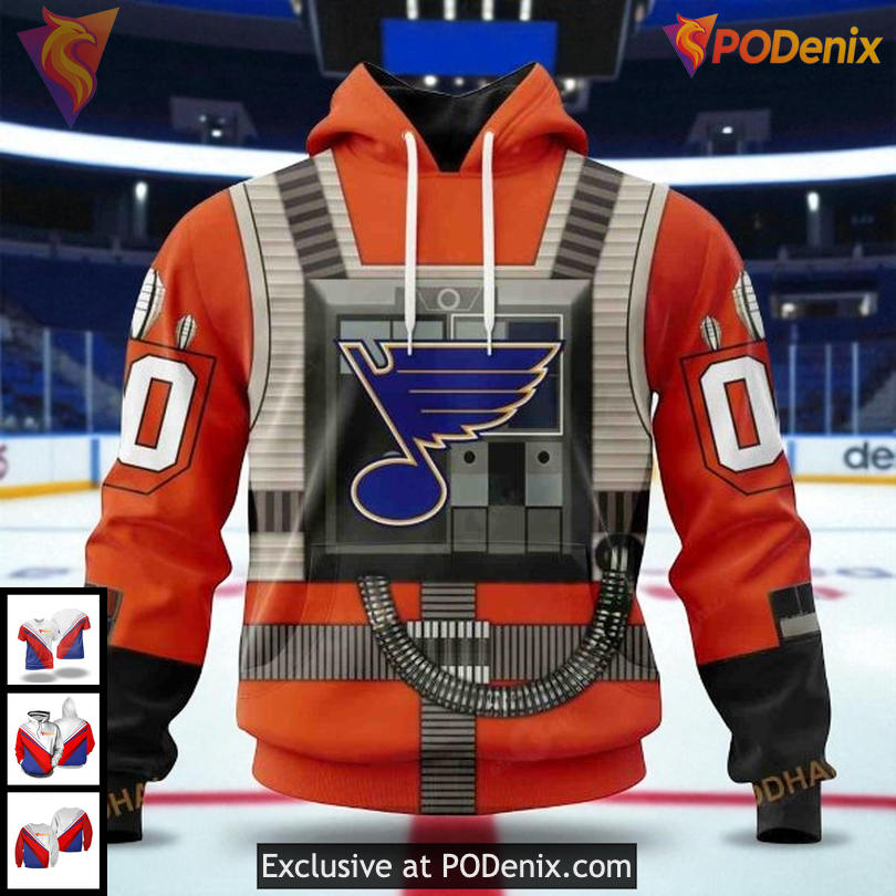 St Louis Blues 3D Hoodie NHL Rebel Pilot Crossover Cool Graphic Design