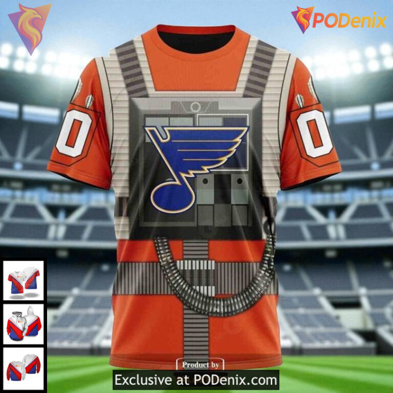St Louis Blues 3D Hoodie NHL Rebel Pilot Crossover Cool Graphic Design - 2
