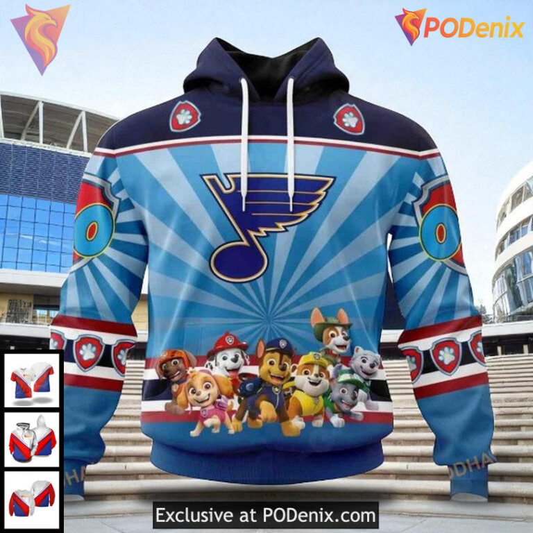 St Louis Blues Hoodie 3D NHL Paw Patrol Custom Design For Unique Fans