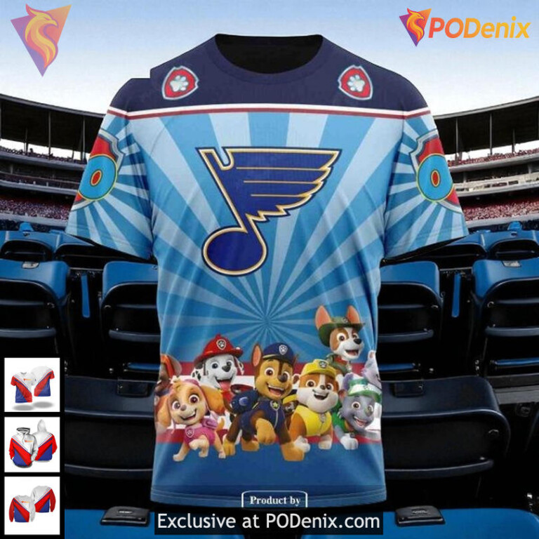 St Louis Blues Hoodie 3D NHL Paw Patrol Custom Design For Unique Fans - 2