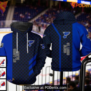 St Louis Blues Hoodie Sweatshirt NHL Team Custom Graphic 3D Design