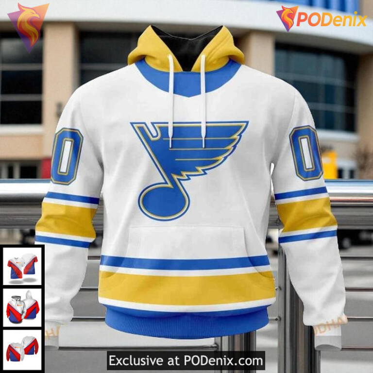 St Louis Blues Hoodie Sweatshirt Retro Style NHL Custom Unisex Design 3D