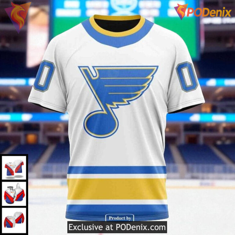 St Louis Blues Hoodie Sweatshirt Retro Style NHL Custom Unisex Design 3D - 2