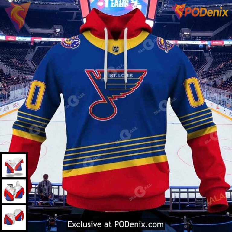 St Louis Blues Hoodie Sweatshirt Retro Vintage NHL Design For True Fans