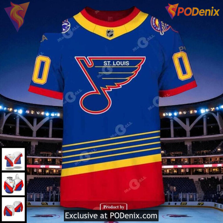 St Louis Blues Hoodie Sweatshirt Retro Vintage NHL Design For True Fans - 1