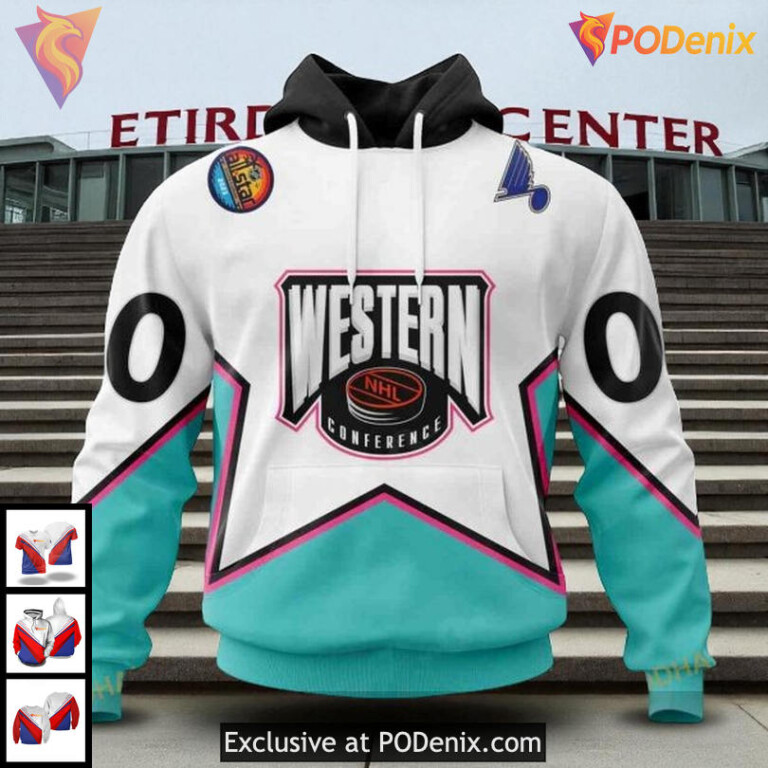 St Louis Blues Zip Up Hoodie Western Conference Custom 3D NHL All Star Style