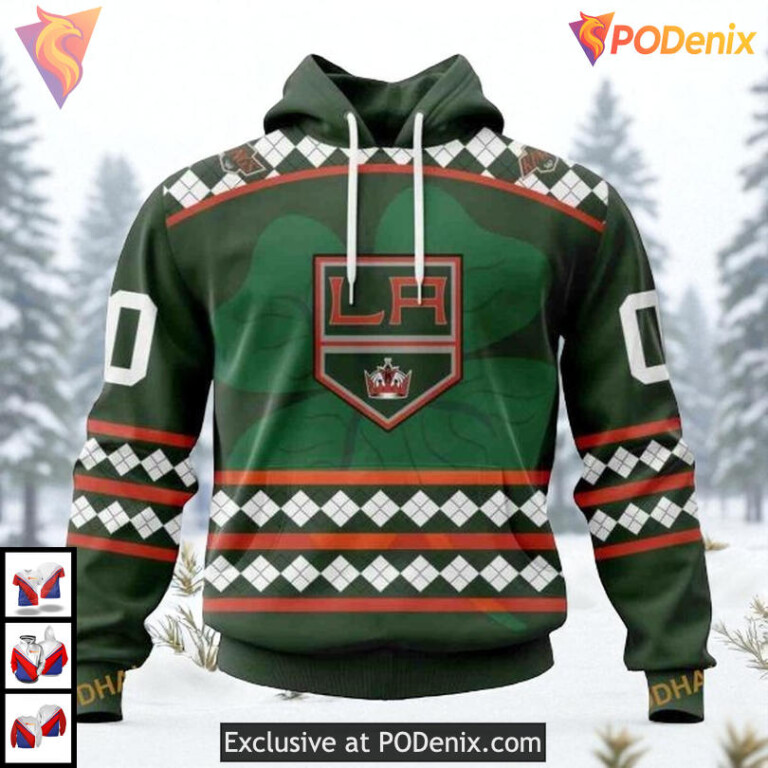 St Patrick’s Day Celebration Custom Name Los Angeles Kings Hoodie 3D