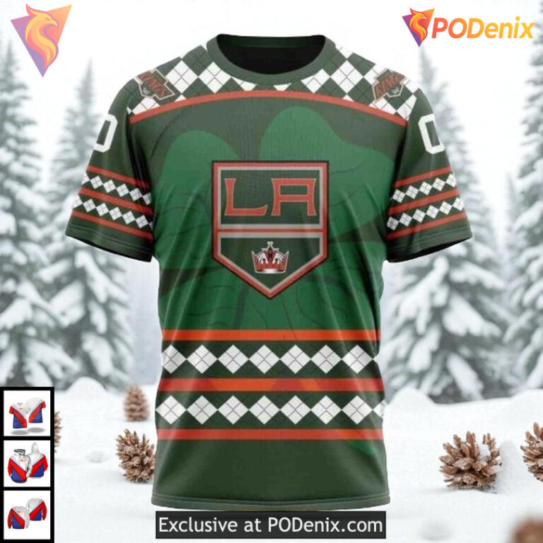 St Patrick’s Day Celebration Custom Name Los Angeles Kings Hoodie 3D - 2