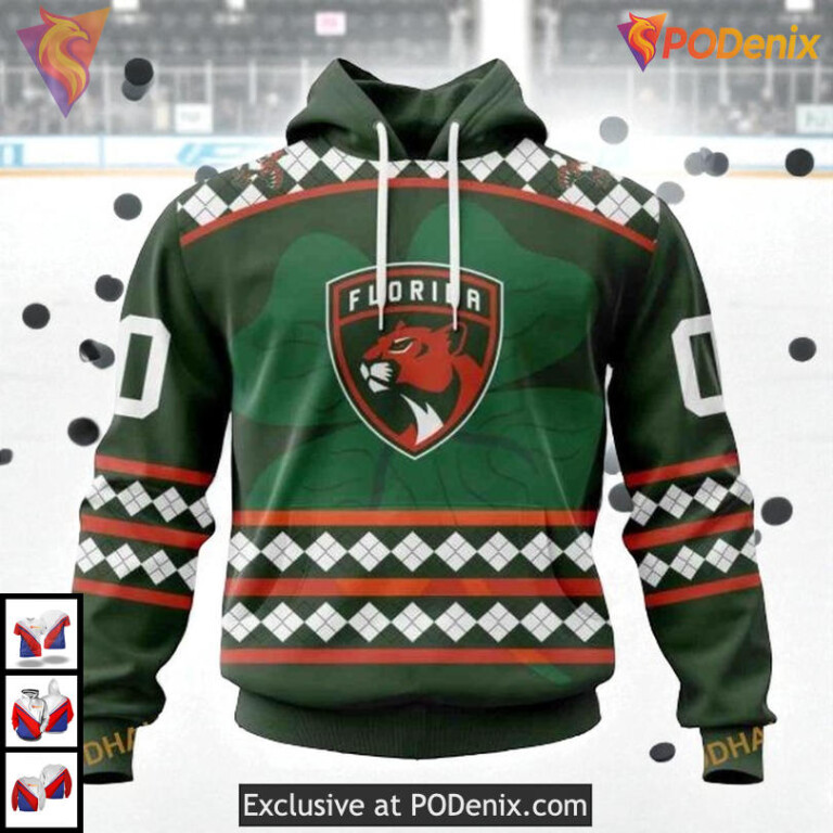 St Patricks Day Celebration Kits Custom Florida Panthers Pullover Hoodie NHL 3D