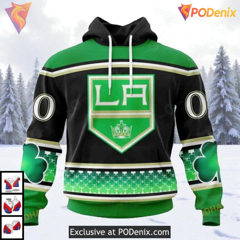 St Patricks Day Celebration Theme Custom Retro Los Angeles Kings Hoodie NHL 3D