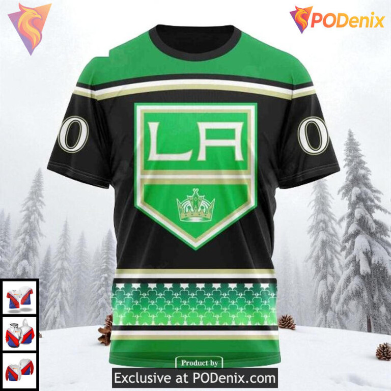 St Patricks Day Celebration Theme Custom Retro Los Angeles Kings Hoodie NHL 3D - 2