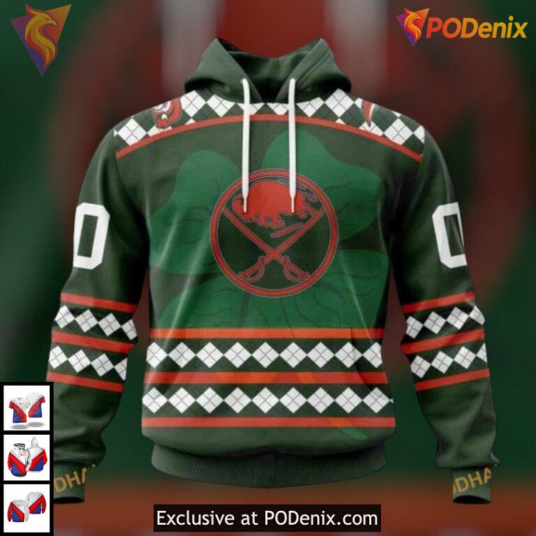 St Patricks Day Celebration Unisex Personalized Buffalo Sabres Hoodie 3D NHL