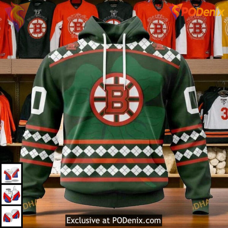 St Patricks Day NHL Boston Bruins Unisex Hoodie 3D Celebration Holiday