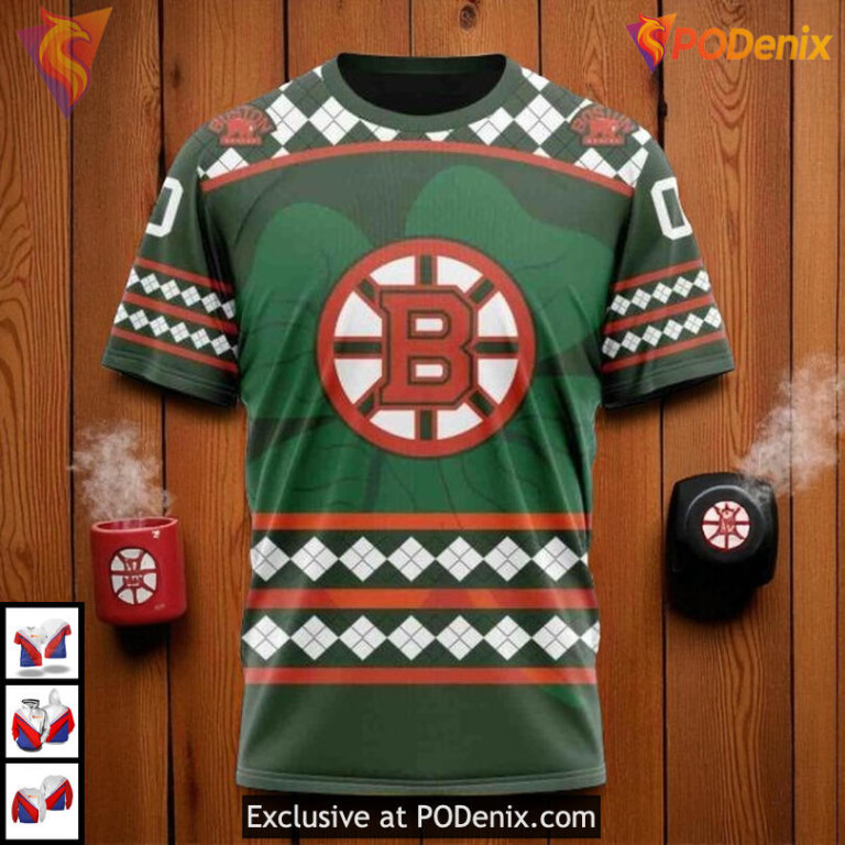 St Patricks Day NHL Boston Bruins Unisex Hoodie 3D Celebration Holiday - 2