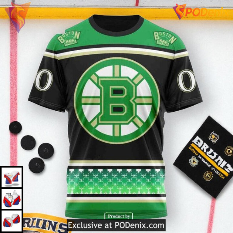 St Patricks Day Unisex Custom NHL Boston Bruins 3D All Over Print Hoodie - 2