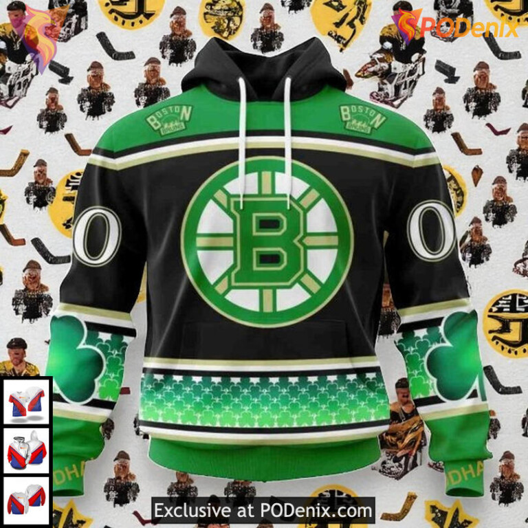 St Patricks Day Unisex NHL Boston Bruins Hoodie 3D Festive Celebration