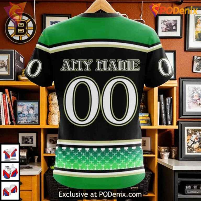 St Patricks Day Unisex NHL Boston Bruins Hoodie 3D Festive Celebration - 3