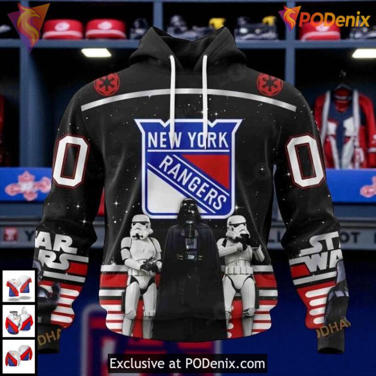 Star Wars Black Concept Edition NHL Fans Wear New York Rangers Personalized Hoodie