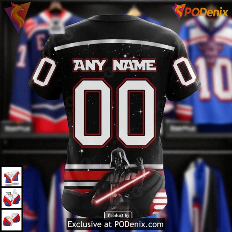 Star Wars Black Concept Edition NHL Fans Wear New York Rangers Personalized Hoodie - 3