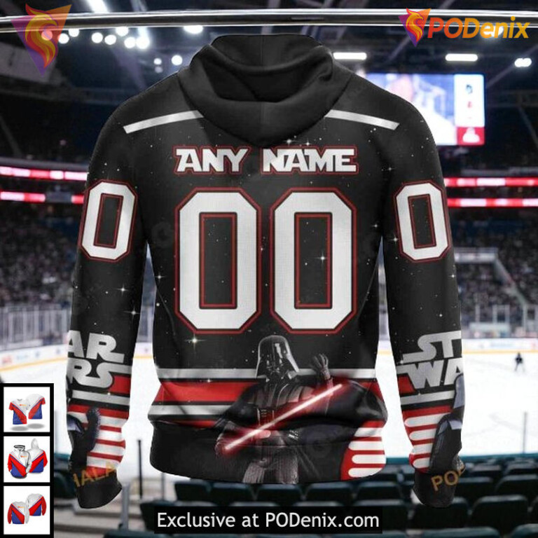 Star Wars Black Concept Graphic Custom Retro San Jose Sharks Hoodie 3D - 1