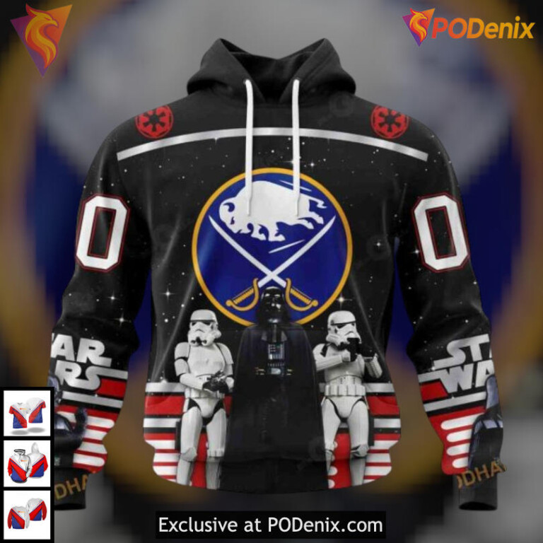 Star Wars Black Costume Edition NHL Buffalo Sabres Youth Hoodie 3D Apparel