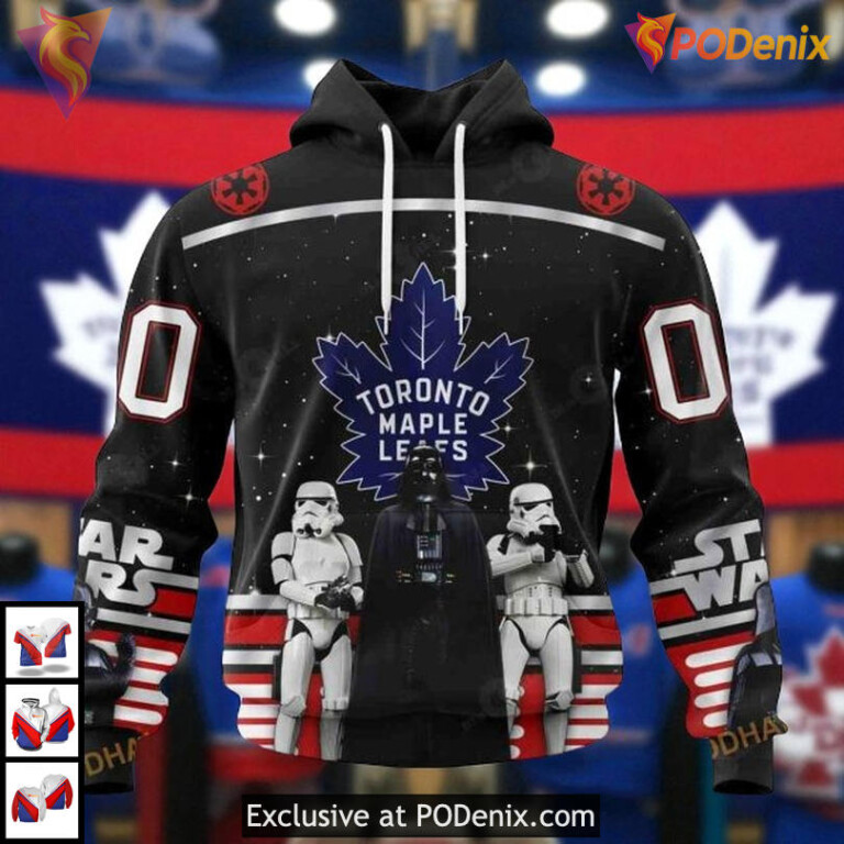 Star Wars Black Design Toronto Maple Leafs 3D Hoodie, Custom NHL Apparel
