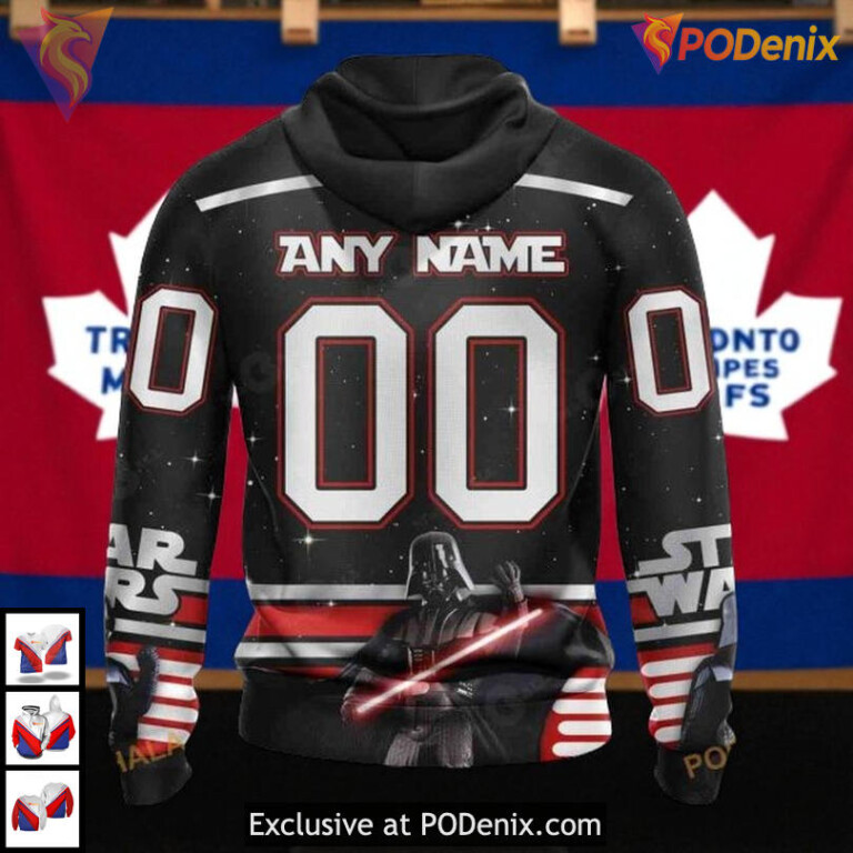 Star Wars Black Design Toronto Maple Leafs 3D Hoodie, Custom NHL Apparel - 1
