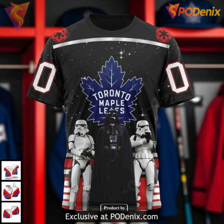 Star Wars Black Design Toronto Maple Leafs 3D Hoodie, Custom NHL Apparel - 2