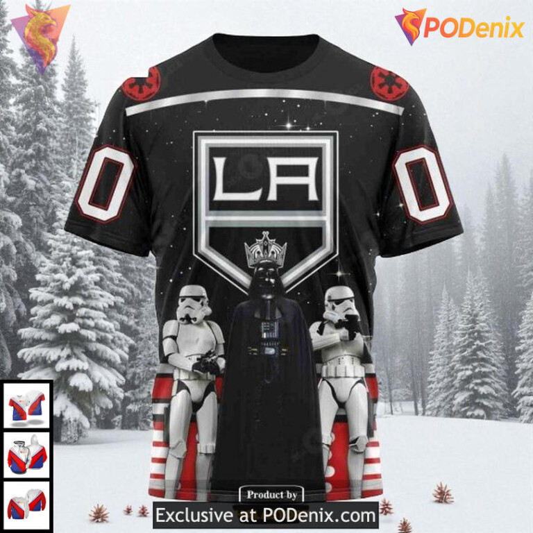 Star Wars Black Graphic Concept Custom Los Angeles Kings Hoodie 3D NHL Gear - 2
