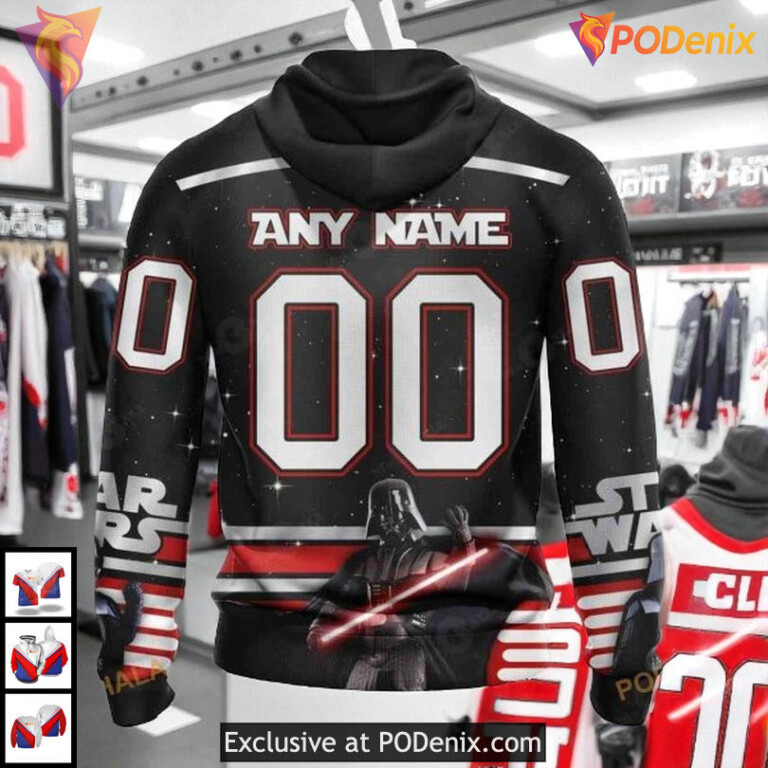 Star Wars Black Graphic Edition NHL Edmonton Oilers Hoodie 3D Custom - 1