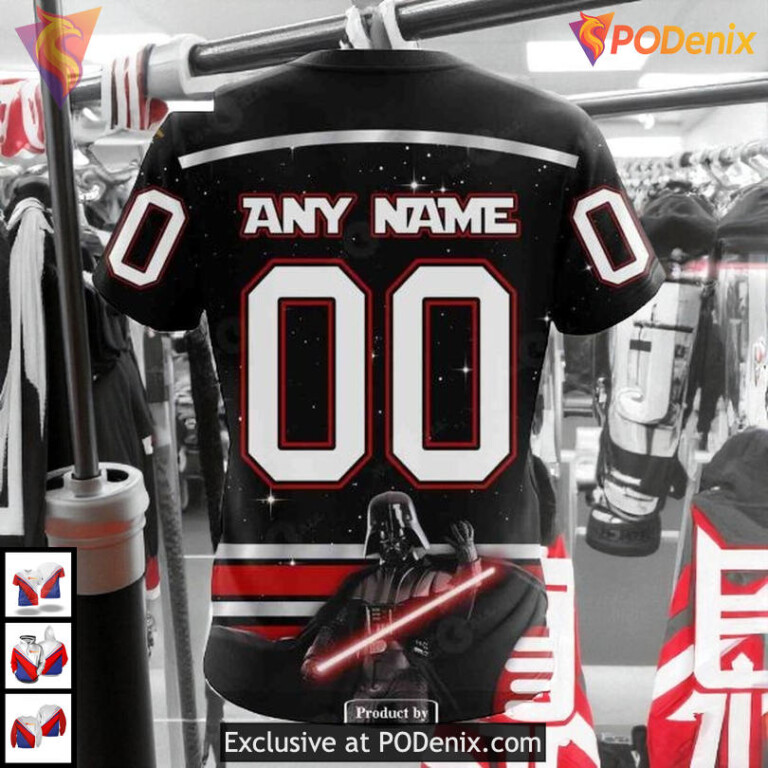Star Wars Black Graphic Edition NHL Edmonton Oilers Hoodie 3D Custom - 3