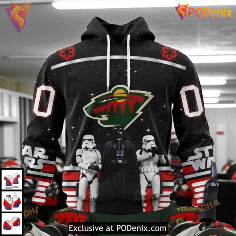 Star Wars Black Graphic Edition NHL Minnesota Wild Hoodie 3D Custom