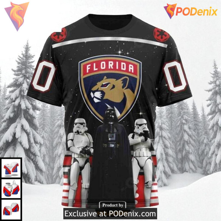 Star Wars Black Graphic Style Custom Florida Panthers Sweatshirt Hoodie 3D - 2