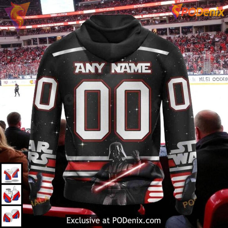 Star Wars Black Themed Design Custom NHL Boston Bruins Zip Up Hoodie - 1