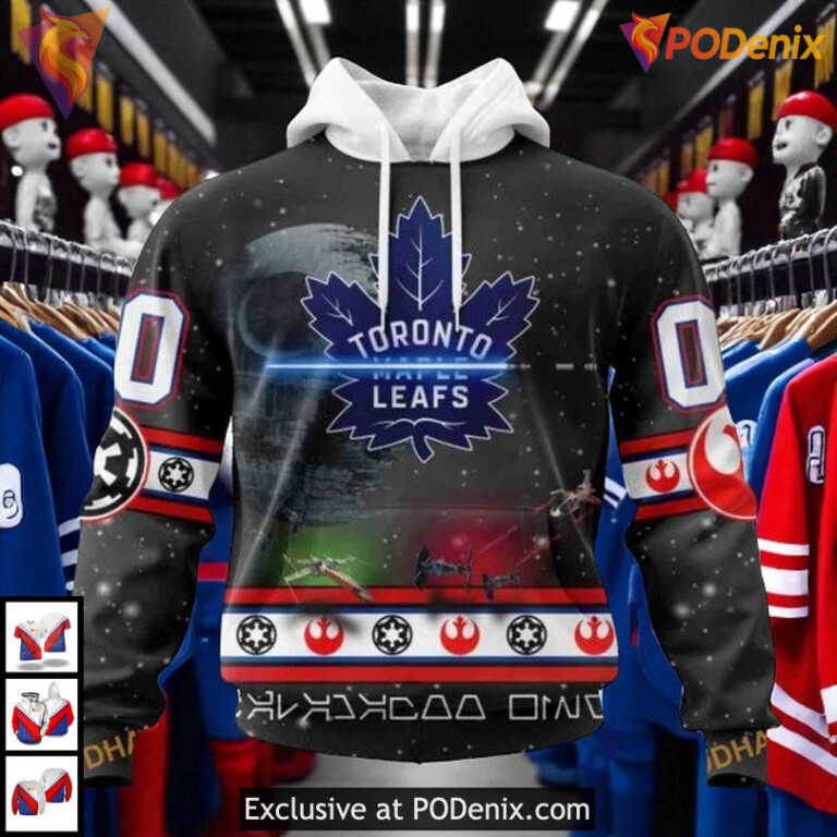 Star Wars Custom NHL Toronto Maple Leafs Womens Hoodie, Tribute 3D Hockey Apparel