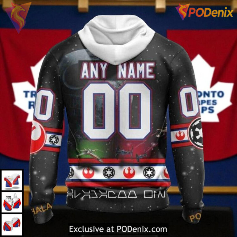 Star Wars Custom NHL Toronto Maple Leafs Womens Hoodie, Tribute 3D Hockey Apparel - 1
