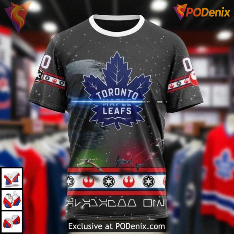 Star Wars Custom NHL Toronto Maple Leafs Womens Hoodie, Tribute 3D Hockey Apparel - 2