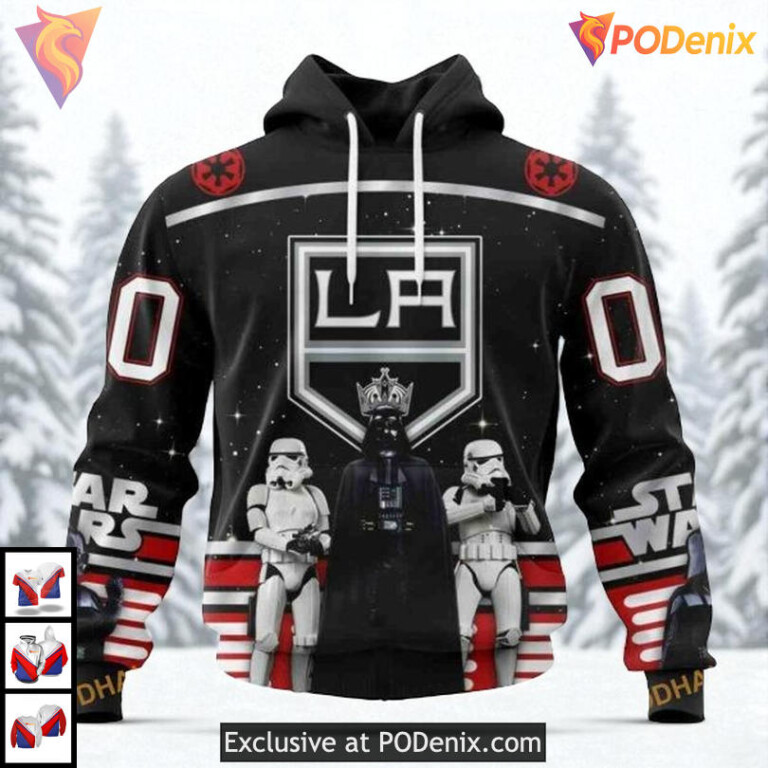 Star Wars May The 4th Tribute Custom Number Los Angeles Kings Hoodie NHL 3D