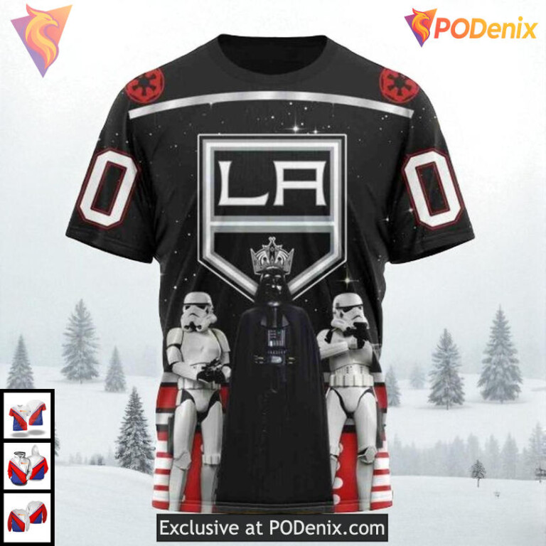 Star Wars May The 4th Tribute Custom Number Los Angeles Kings Hoodie NHL 3D - 2