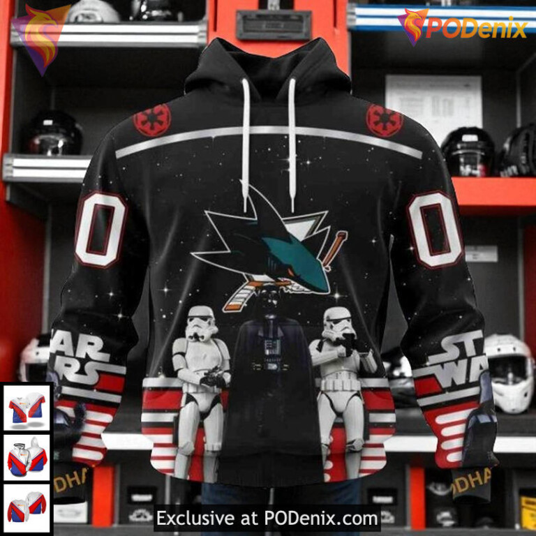 Star Wars May The 4th Tribute Custom San Jose Sharks Holiday Hoodie NHL 3D