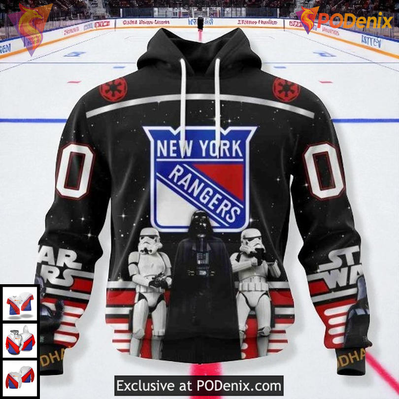 Star Wars May The 4th Tribute Design Custom New York Rangers Christmas Hoodie