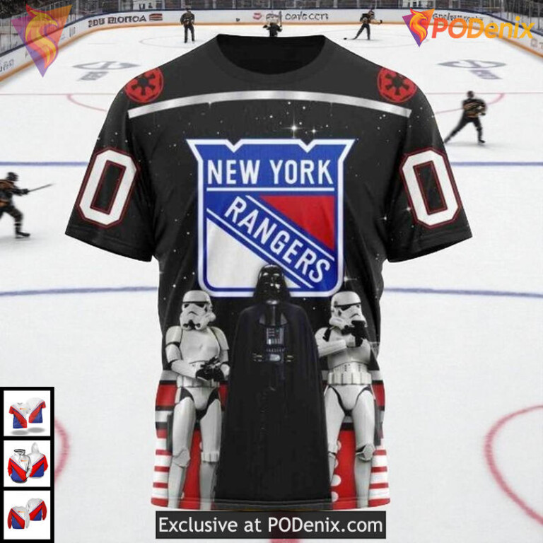 Star Wars May The 4th Tribute Design Custom New York Rangers Christmas Hoodie - 2