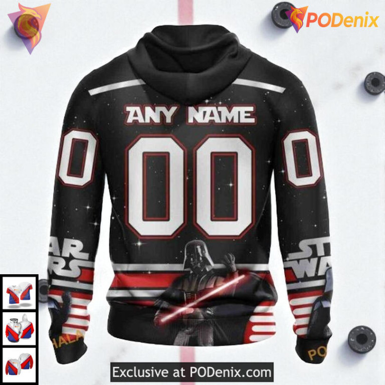 Star Wars May The 4th Tribute NHL Custom Number Minnesota Wild Hoodie 3D - 1