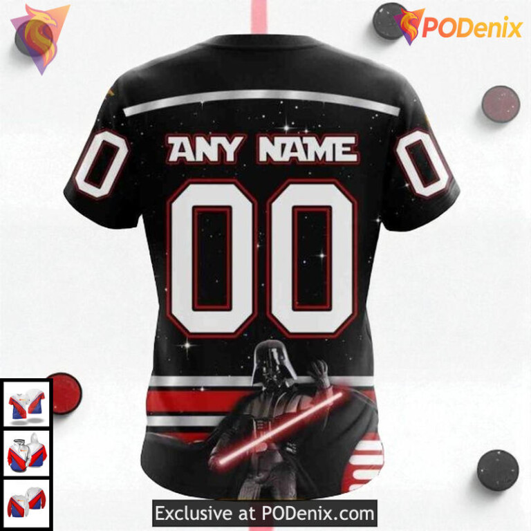 Star Wars May The 4th Tribute NHL Custom Number Minnesota Wild Hoodie 3D - 3