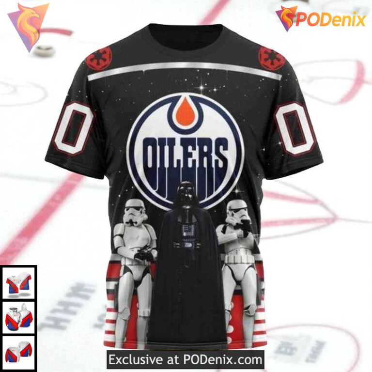 Star Wars May The 4th Tribute NHL Vintage Edmonton Oilers Hoodie 3D - 2