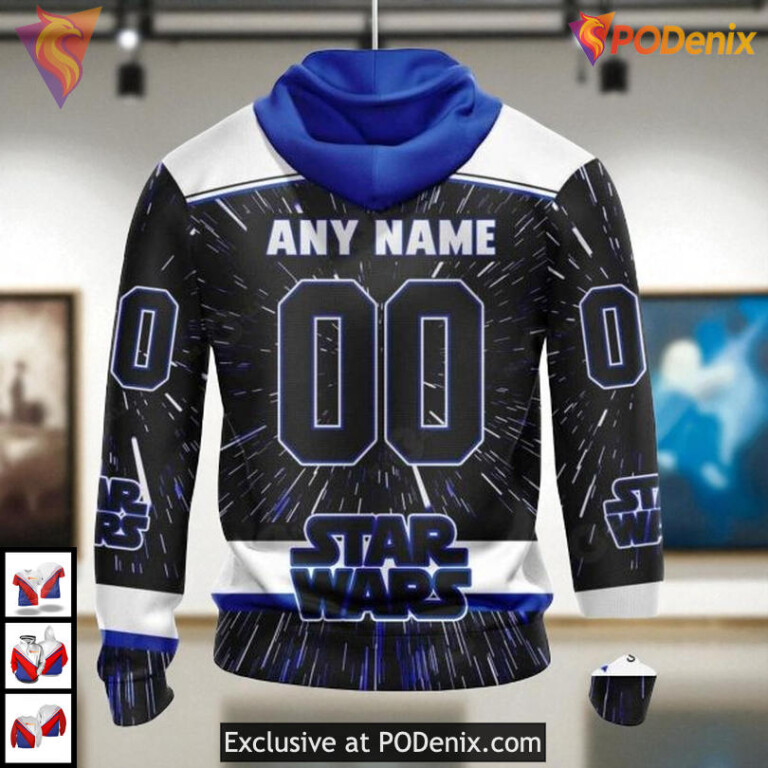 Star Wars NHL Collaboration Fan Gear New York Rangers Pullover Hoodie 3D - 1